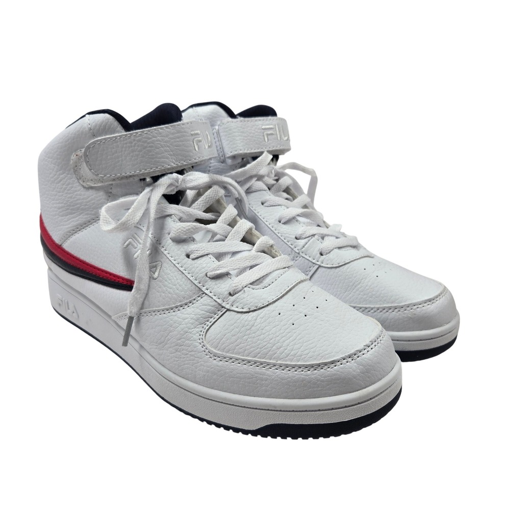 Fila Vulc 13 Mid Plus Mens Sneakers White Red Navy 1CM00540-125 Size 10.5